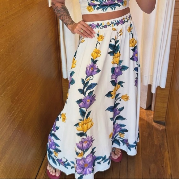 FARM Rio Floral Sicilia Long Skirt Size S - Picture 3 of 8